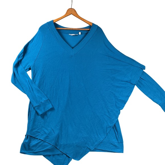 Soft Surroundings Tops - Soft Surrounding Asymmetrical Draped Top Womens XL Blue V-Neck 2BV31